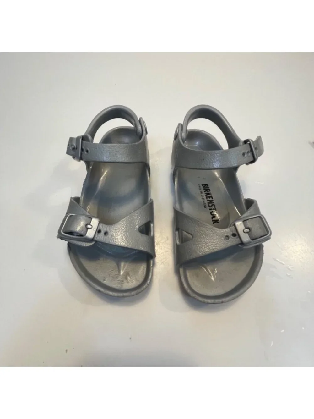 Birkenstock Kids Silver Rio Sandals, Size 9